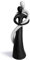 Couple harmonieux en Noir et Blanc - Sculpture Peinte à la Main de 27cm de Haut - Statue élégante comme Symbole d'amour et d'affection - Figure décorative Parfaite comme Cadeau