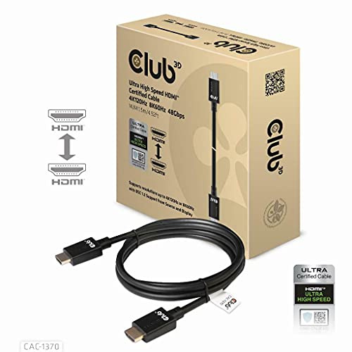 CLUB 3D Cavo HDMI™ ad alta velocità 4K120Hz, 8K60Hz, 48 Gbps, 1,5 m, CAC-1370