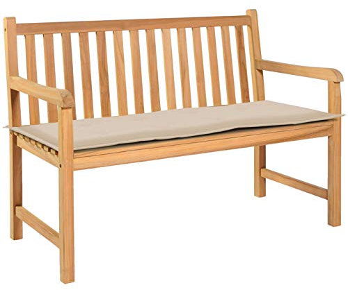 Tidyard Bankauflage Sitzpolster Bank Gartenbank Polster Kissen Auflage für Garten Bank, Creme, 120×50×3 cm
