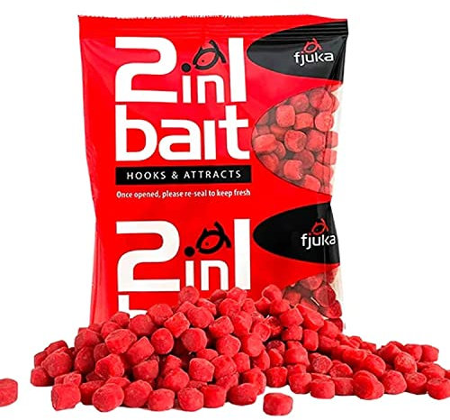 Fjuka 2in1 FatBoys - 10mm Hook Bait. The soft feed pellet & attractant (red)