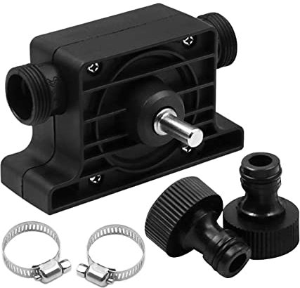 Renywosi Classic Black Metal Drill-Powered Transfer Pump, Water Pump, Home Use for Aquarium Pond Statuary Fountain Garden