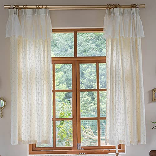 V3VOGUE Küchengardinen Scheibengardinen Landhausstil Fenster Vorhänge Kurz Gardinen, Schrank Trennvorhänge, Gardinenschals Kurz, 1 Stück, B X H, 140 X 110/140/220/260 cm