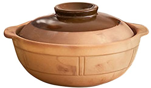 Veemoon Olla De Barro Sin Esmalte Para Cocinar Fuego Directo Cazuela De Terracota De Resistente Al Calor Para Guisos y Arroces Cocinas Domésticas