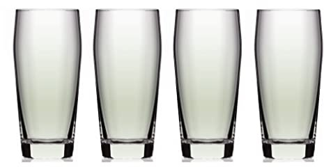North Mountain Supply Green Amsterdam Beer Glasses - Made from Recycled Glass - 12 Ounces - Set of 4