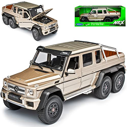 Welly Mercedes-B G-Klasse G63 AMG 6x6 Beige 1/24 Modell Auto mit individiuellem Wunschkennzeichen