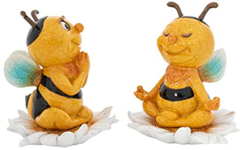 Corner Merchant Hummel Dekor Frühlingsbiene Meditation Yoga Honig Biene Dekorationen Figur Geschenkset (Yoga Bienen)