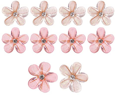 SJBAUTYO 12 Pcs Mini Diamant-Haarspangen, Blumenklauen-Clips, für Foto, Alltag, Party, Hochzeit (Weiß & Rosa)