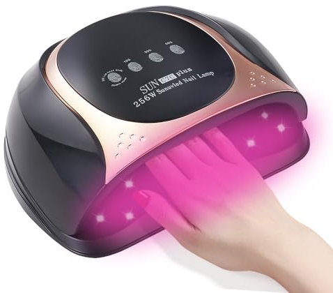 256W UV LED Nail Lamp for Gel Polish Curing - 4 Timer Settings, Auto Sensor, Touch Screen - Professional Dryer for Home and Salon Use