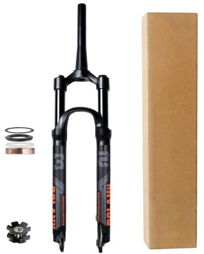 Forche per Mountain Bike 26 Pollici 27.5 29er, Lega di Magnesio 1/1-8 Tubo Dritto Freno A Disco MTB Bike Sterzo della Bicicletta Forche Pneumatiche 120mm (Colore : Manual Lock B, Size : 29 inch