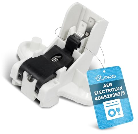DL-pro Cerradura de Puerta AEG Electrolux 405528392/5 4055283925 Küpperbusch 441959 79x65 mm Cerradura de Puerta Robusta en Blanco para lavavajillas