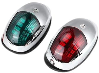 12V LED Marine Navigation Light, 2Pcs Waterproof Green Starboards Red Port Lamp Side Mount, Boat Bow Fishing Light, Deck Lights for 20m Boat Maximum