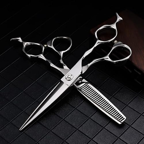 Haarschneideschere, 6 Zoll, professionelle japanische 440c-Stahlschere, silberne Haarschere, Haarschnitt, Ausdünnung, Friseurschere, Friseurset, Haarschneidewerkzeuge
