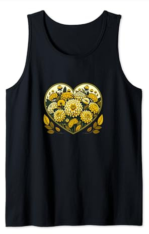 Yellow Dahlia Flower Art Dahlias floral artwork Tank Top