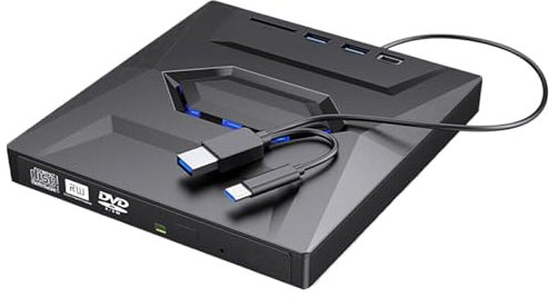 BEALIFE Extension de Fonction de graveur de CD DVD RW Externe ReadBurn 5in1 Lecteur Optique DVD RW Lecteur de DVD Externe enregistreur de CD 7in1, 5en1