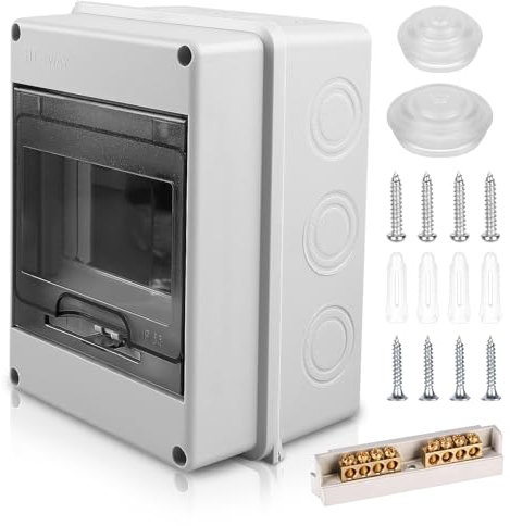 Quadro Elettrico Esterno, Scatola Elettrica da Esterno, Quadro Elettrico Interno di Distribuzione con 1 Fila, Quadro Elettrico 5 Moduli Impermeabile IP65, Scatola Elettrica da Parete per Giardino