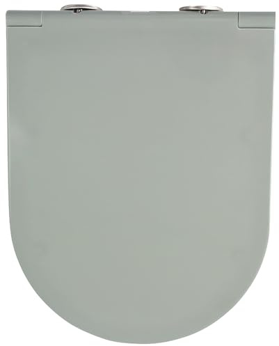 Care Spring WC-Sitze Mit Absenkautomatik, Grauer Toilettendeckel Mit Oben Befestigten, Verstellbaren Scharnieren, Schnellverschluss Für Einfache Reinigung, Standard-Toilettensitze in D-/U-Form
