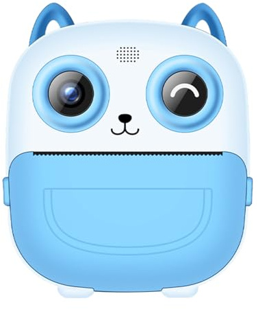 Fotocamera portatile per bambini con stampa termica istantanea con schermo da 2,4 pollici, fotocamera digitale per selfie video HD, stampa termica senza inchiostro, con 1 carta bianca per