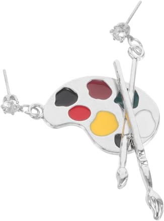 ORFOFE Sketchpad Brush Earrings Asymmetric Dangle Earrings for Women Fashionable Retro Paintbrush Studs