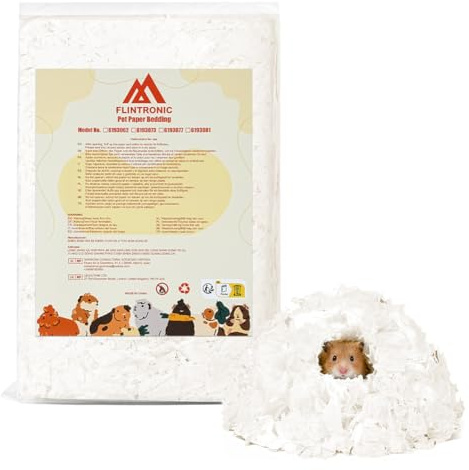 Flintronic Litière pour Petits Animaux, 15L Litière pour Rongeurs, Faible Poussière & Peu Allergisante, Absorbante, Contrôle des Odeurs Jusqu'à 14 Jours,Litières pour Hamsters,Cobaye,Lapin,Totoro,440g