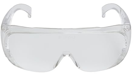 3M VisitorC Schutzbrille für Brillenträger, leichte Elektrowerkzeugarbeiten, Schutz gegen Splitter, 99.9% UV-Schutz, Klare Polycarbonatscheiben