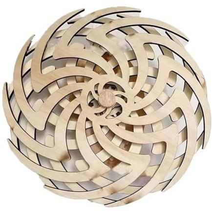 Muuookka Escultura Dinámica Retro Hecha A Mano, Arte Mural Dinámico, Estatua de de Viento de Madera Invertida para Sala de Estar, Decoración del Hogar A