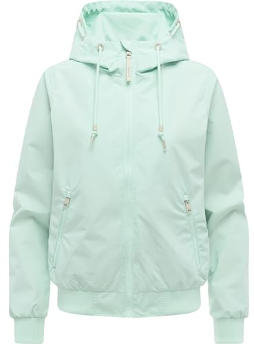 Ragwear lätt övergångsjacka för kvinnor, vattentät och ventilerande funktionell jacka, kort med huva, Oggie YOUMODO XS-6XL, Mint26, M