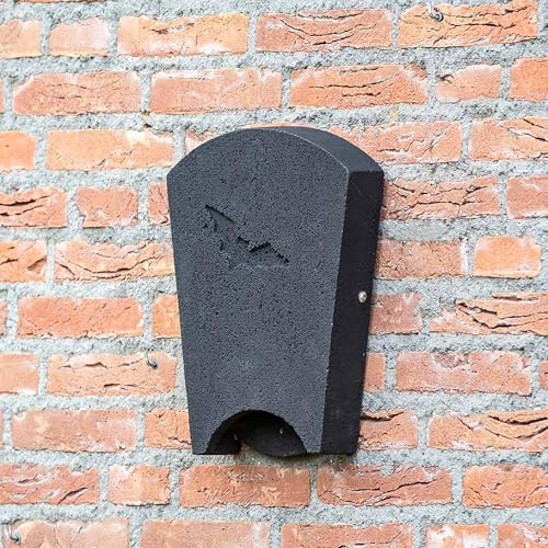 CJ Wildlife Fledermauskasten – Fledermaushaus – Holzbeton Woodstone Schwarz, wetterfest, raue Innenfläche, 10 Jahre Garantie