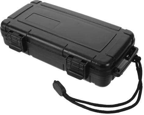 HONITANO Scatola per Sigari da Viaggio Portatile, 5 Pezzi, Nero | Chiusura Ermetica, Disco Umidificatore Incluso, Interno con Spugna e Protezione Antiurto