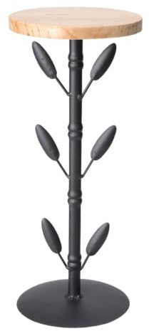 OSOLADY Support pour Pots de Fleurs Décoratif en Fer et Bois 30x12 Cm