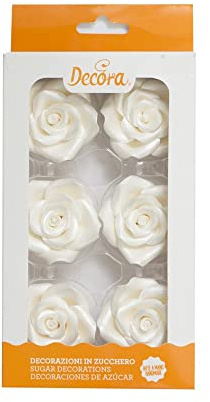 Decora 0500360 6ER-PACK GROßE ROSEN WEIß