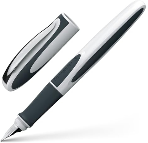 Schneider 168449 Ray Füller (Linkshänder, inkl. Standard Tintenpatrone königsblau) weiß/dunkelgrau