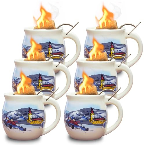 Feuerzangentasse 6er im Karton, Weiß/Weihnachten - für Feuerzangenbowle
