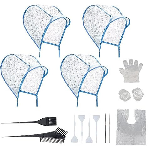SKHAOVS 15 Stück Set Hervorhebung Kappe, Färbung Hervorhebung Highlight Haar Kappe Haar Färben Set Kappe Strähnchenhaube Set Friseur Werkzeug für Salon Heimgebrauch