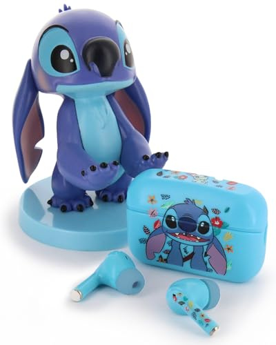 Buds Pro Stitch Écouteurs Bluetooth sans Fil et Support de téléphone - Écouteurs Intra auriculaire avec Micro, 28+ Heures d’autonomie, Réduction de Bruit Active, Certification IPX4, Boîtier de Charge