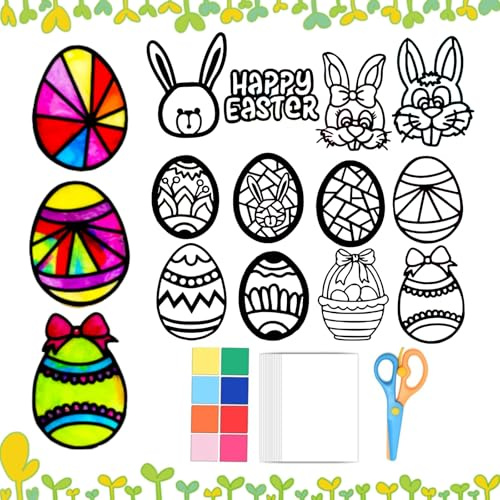 Tadpolez Gör-det-själv påskdekorationer, hantverk höst set, dekorationer påsk för fönster, Diy Craft set påsk, fönsterklistermärken, för barn gör-det-själv hantverk presentidé