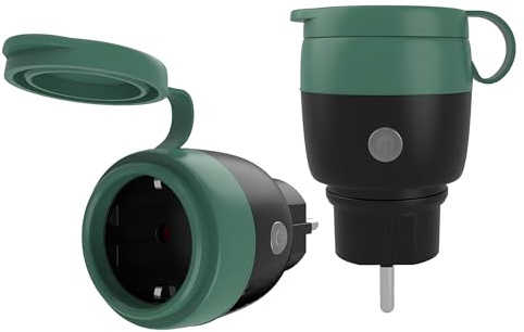 Wlan Steckdose Outdoor, Energiemessung, IP44, Einfache Einrichtung nur mit 2,4 GHz, Kompatibel mit Alexa, Google Assistant, Kostenlose Smart Life APP, 16A/3680W,2 Pack