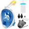 Maschera integrale con tubo di respirazione, maschera da snorkeling, maschera integrale per snorkeling, maschera da snorkeling, maschera da snorkeling, set da snorkeling a secco, anti-appannamento