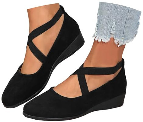 Dirndl Schuhe Damen Schwarz,Balerinaschuhe Damen Schuhe Flache Bequeme Freizeit Pumps Schuhe Orthopädische Sommer Passform Weich und Bequem Weiches Loafer Leichte Elegant Ballerinas Schlupfschuhe