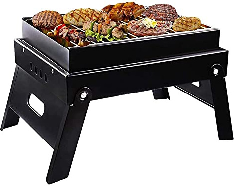 Outdoor Barbecue Grill, Portable Charcoal, Mini Tabletop Pit, for Camping Garden Backyard Cooking Picnic