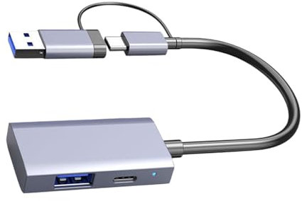 Lector de tarjetas 4 en 1 de aleación de aluminio de alta velocidad USB C USB 3.0 SD TF multifuncional gris transferencia de datos portátil