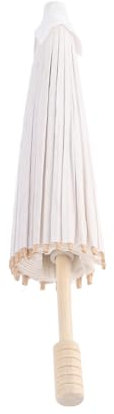 Wakects Weißes Papier Regenschirm School Regenschirm mit Massivem Holzrippen für DIY Handmale Hochzeit Brautparty Foto Requisite (60 cm)