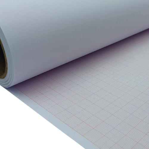 Premium Grid Graph Paper Roll | 24/610mm x 10m | 120gsm White Paper with 1mm, 5mm & 10mm Grid Print | Precision Printed grids for Pattern Drafting, Technical Drawing, CAD & Design Projects