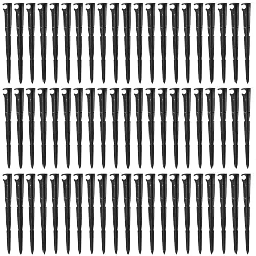 Hydrogarden 50 Pezzi Picchetti di Supporto per Irrigazione Tubi Irrigazione a Goccia Clip di Fissaggio Stabili per Tubo 4/7 mm in Plastica Installazione Facile per Orto Giardino Aiuole