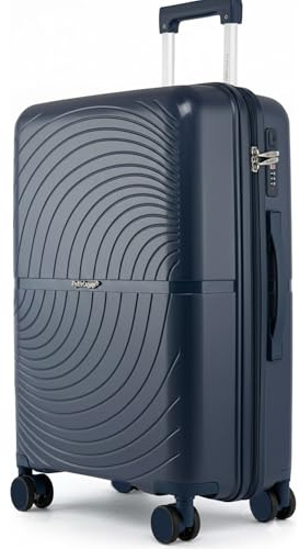Fly Kite Luggage 24 Inch Medium Suitcase 100% Polypropylene, Hard Shell with Aluminium Trolley Handle Real TSA 3 Digit Secure Lock 360° Smooth Wheels Lightweight Suitcase|Blue