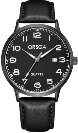 CIVO Reloj Hombre Números Grandes: Fácil de Leer para Trabajo y Uso Diario | Pulsera de Piel Suave, Cómoda de Llevar, Precioso Regalo para Esposo y Padre, Ideal para Cumpleaños y Navidad