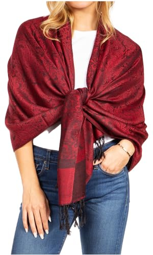 Sakkas Soft Pashmina Feel Paisley Design Schal/Stola