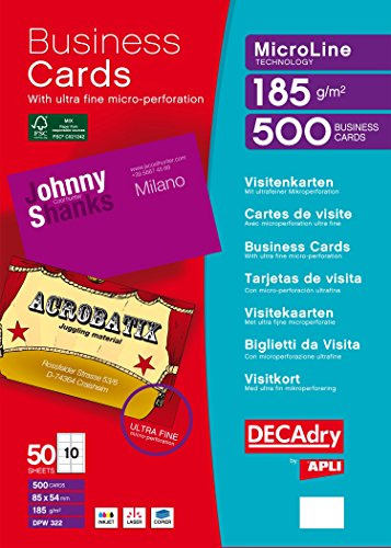 DECAdry DPW-322 500pezzo(i) biglietto da visita