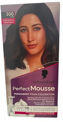 Schwarzkopf Perfect Mousse permanente Schaumcoloration, 300 Schwarzbraun