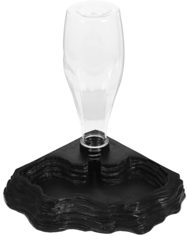 POPETPOP Automatic Reptile Water Feeder Transparent Drinking Fountain for Tortoises and Lizards Stable Water Bowl Pet Terrarium Accessories 6.30X6.30X8.07 Inch