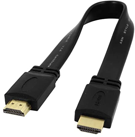 CABLEPELADO Cable HDMI 4K plano, Cable HDMI 2.0, Alta velocidad plano, 4K Ultra HD 2160p (60 Hz), Compatible PC, PS4, PS5, Xbox, Smart TV, Negro, 30 cm